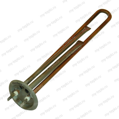 ТЭН для водонагревателя, медный, 1300 Вт, М4 под анод, L=250 мм. фланец 64 мм. RF (20057)
